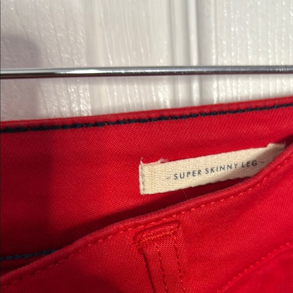 Joules Red High Rise Skinny Jeans - Stretch Denim (size 12) - Picture 3 of 12